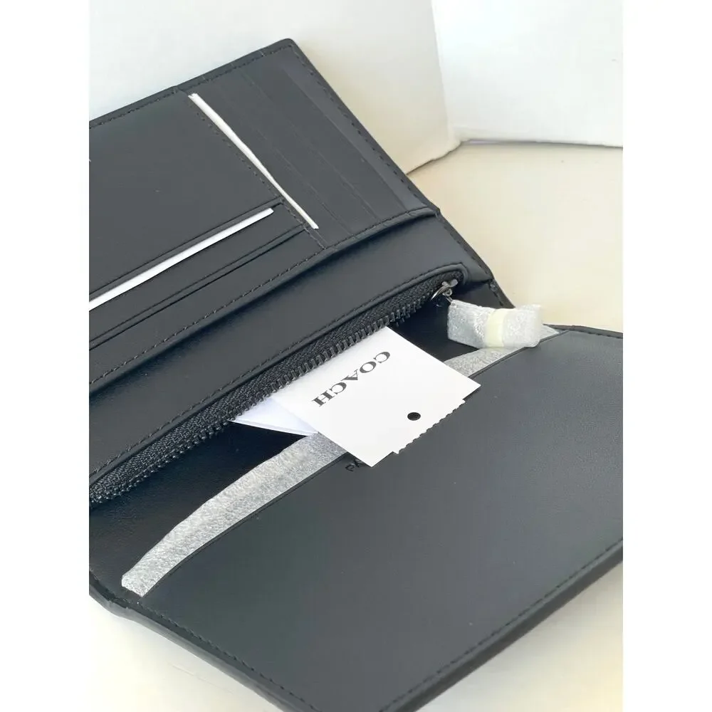 Coach Passport Card Case Signature Canvas Stripe Wallet CEB77